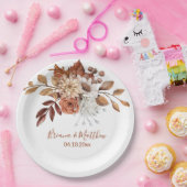 秋フローラブーケホワイト結婚ズ ペーパープレート (パーティー)