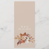 秋フローラブーケ結婚トープのメニュー メニュー (裏面)