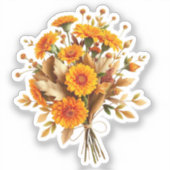 秋フローラブーケ シール (正面)