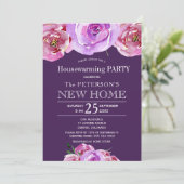 秋フローラプラム赤面牡丹引っ越し祝いパーティーパーティー 招待状 (スタンド正面)