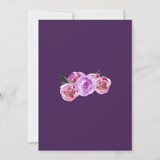 秋フローラプラム赤面牡丹引っ越し祝いパーティーパーティー 招待状 (裏面)