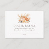 秋フローラベビーシャワーおむつラッフルチケット エンクロージャーカード (正面)