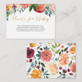 秋フローラベビーシャワーブックベビーカード エンクロージャーカード (正面/裏面)