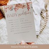 秋フローラベビーシャワー予測ゲームカード 招待状