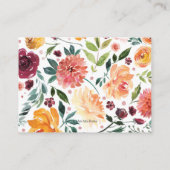 秋フローラベビーシャワー挿入カード エンクロージャーカード (裏面)