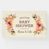 秋フローラベビーシャワー背景 横断幕 (横)