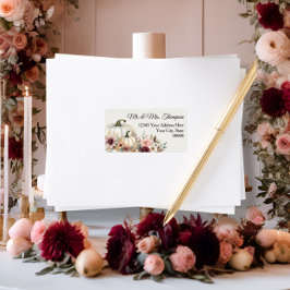 秋フローラホワイトパンプキンブルゴーニュ差出人住所 ラベル