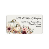 秋フローラホワイトパンプキンブルゴーニュ差出人住所 ラベル (正面)