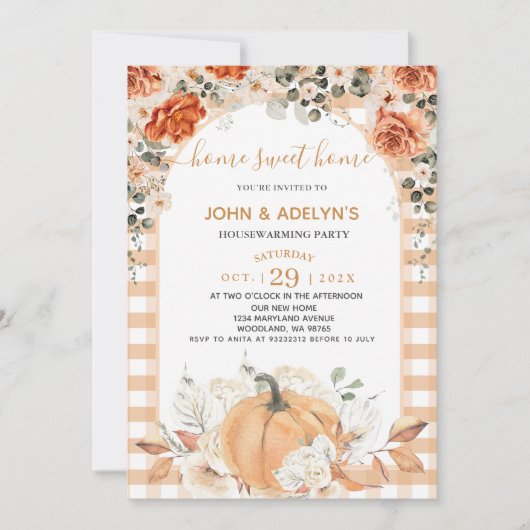 秋フローラホームスイートホームハウスウォーミングパーティー 招待状 (正面)