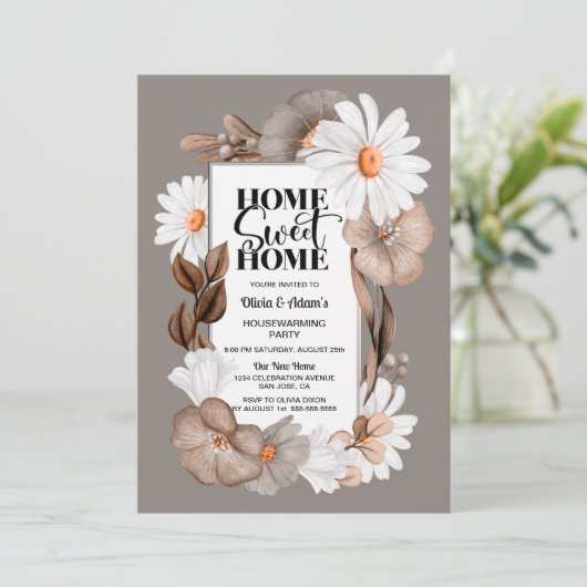 秋フローラホームスイートホーム引っ越し祝いパーティーパーティー 招待状 (スタンド正面)