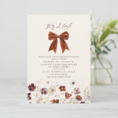 秋フローラボウガールベビーシャワー 招待状 (スタンド正面)