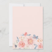 秋フローラボホピンクブルーウォーター色スウィート16 招待状 (裏面)