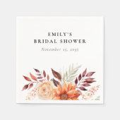 秋フローラボホブライダルシャワー スタンダードカクテルナプキン (正面)