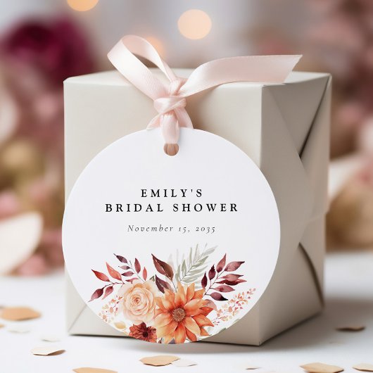 秋フローラボホブライダルシャワー フェイバータグ