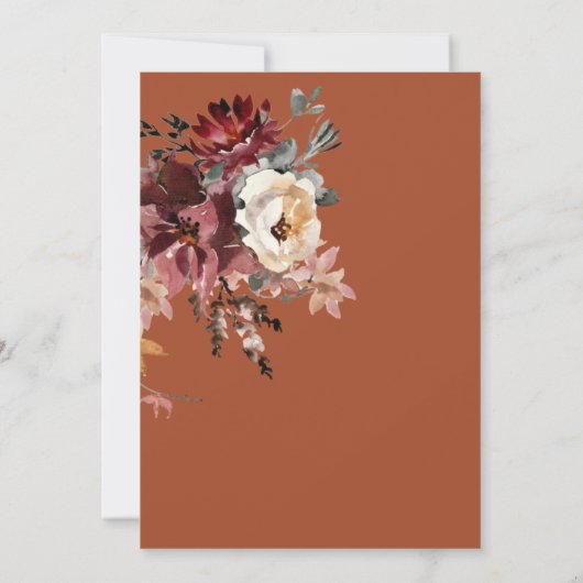 秋フローラボホ素朴ウォーター結婚カラー 招待状 (裏面)