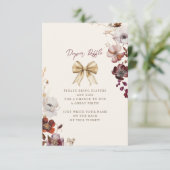 秋フローラボーガールベビーシャワーおむつラッフル エンクロージャーカード (スタンド正面)