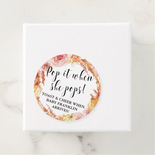 秋フローラポップ・アートの彼女が赤ちゃんシャワーをポップする時 フェイバータグ (インサイチュ)