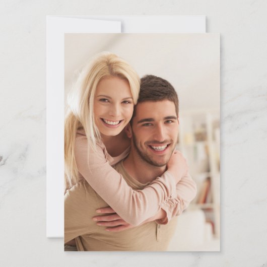 秋フローラモダンワイルドフラワーフォト結婚ズ 招待状 (裏面)