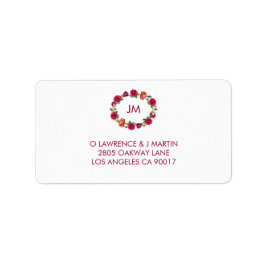 秋フローラモノグラムリースアドレス ラベル