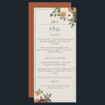 秋フローラモノグラム結婚ズウォーターカラーテラコッタ メニュー<br><div class="desc">秋フローラ結婚モノグラムのメニューは、紅葉の宇宙簡単に水色の花模様を備えたデザインを搭載しカスタマイズて、パーソナライズのための前面と背面のとシンプル。要もしる救済よ知らせてくれ。</div>