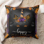 秋フローラユニコーン顔ハッピーハローウィン クッション (ブランケット)