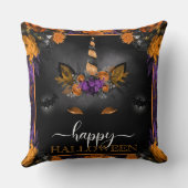 秋フローラユニコーン顔ハッピーハローウィン クッション (裏面)