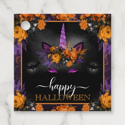 秋フローラユニコーン顔ハッピーハローウィン フェイバータグ (正面)