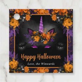 秋フローラユニコーン顔ハッピーハローウィン フェイバータグ