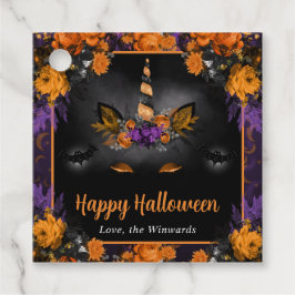 秋フローラユニコーン顔ハッピーハローウィン フェイバータグ