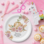 秋フローラリトルカボチャオンザウェイベイビーシャワー ペーパープレート (パーティー)