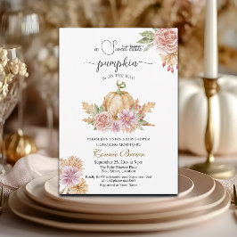 秋フローラリトルカボチャオンザウェイベイビーシャワー 招待状