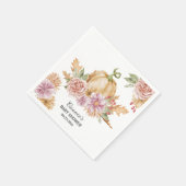 秋フローラリトルカボチャ赤ちゃんシャワー スタンダードカクテルナプキン (角)