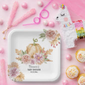 秋フローラリトルカボチャ赤ちゃんシャワー ペーパープレート (パーティー)