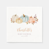 秋フローラリトルカボチャ |赤ちゃんシャワー スタンダードカクテルナプキン (正面)