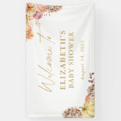 秋フローラリトルカンプキンベビーシャワーウェルカム 横断幕 (縦)