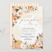 秋フローラリトルカンプキンベビーシャワー招待状 招待状 (正面/裏面)