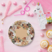 秋フローラリースカスタムカラー紙プレート ペーパープレート (パーティー)