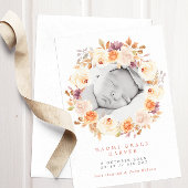 秋フローラリーステラコッタ&パープルフォト誕生 案内状