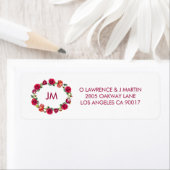 秋フローラリースモノグラムアドレス ラベル (インサイチュ)