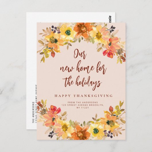 秋フローラリース移動案内はがき ポストカード (正面/裏面)