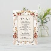 秋フローラレッドウォーター色マスタード葉詳細 招待状 (スタンド正面)