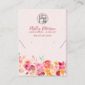 秋フローラロゴジュエリーイヤリングネックレスQrコード 名刺 (正面)