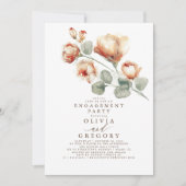 秋フローラロマンエレガントティック婚約パーティ 招待状 (正面)