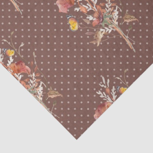 秋フローラワイルドフラワーバタフライブラウンデクページ 薄葉紙 (詳細)