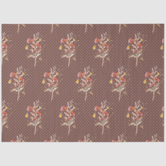 秋フローラワイルドフラワーバタフライブラウンデクページ 薄葉紙 (正面)