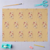 秋フローラワイルドフラワーバタフライマスタードデクページ 薄葉紙 (クラフト)