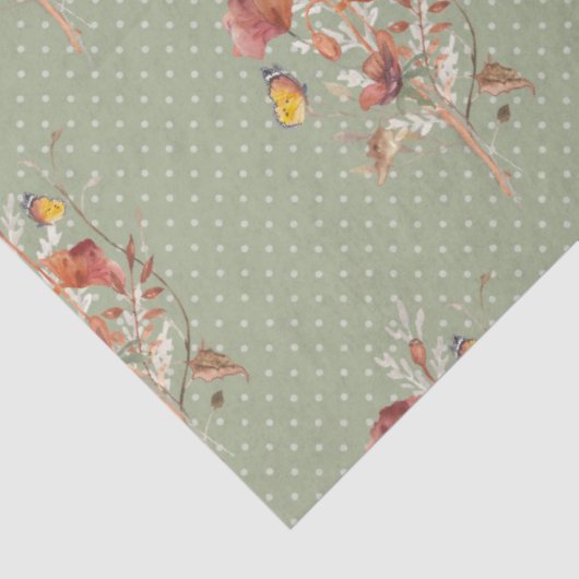 秋フローラワイルドフラワーブーケバタフライデクページ 薄葉紙 (詳細)