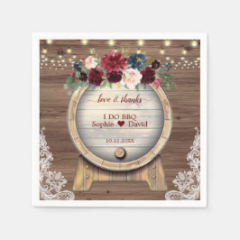 秋フローラワインバレルヴィン結婚ヤードI do Bbq スタンダードカクテルナプキン