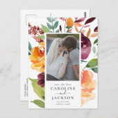 秋フローラ写真の保存日付 ポストカード (正面/裏面)