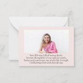 秋フローラ写真悔やみや弔慰葬式カード ノートカード (裏面)